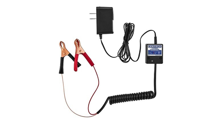 A battery maintainer kit against a white background.