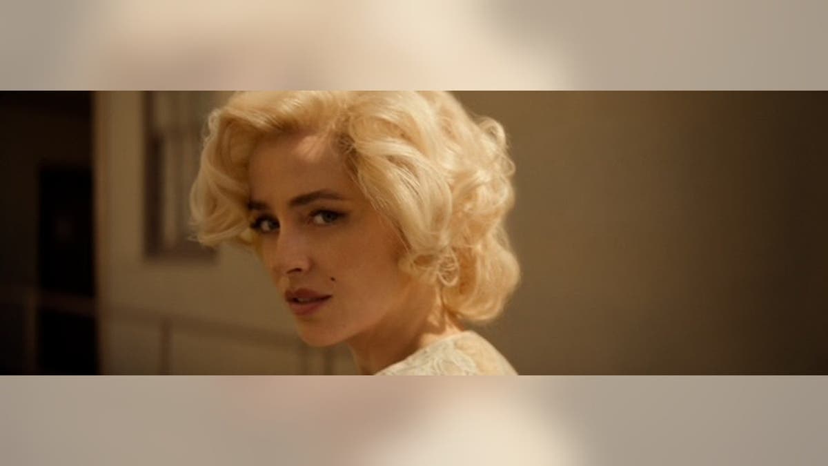 Dakota Johnson as Marilyn Monroe in close-up.