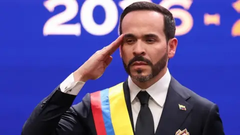 Reuters Abelardo de la Espriella salutes in a ceremonial sash