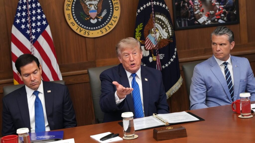 Trump updates on Iran, touts border security and economy at Camp David Cabinet meeting Trump updates on Iran, touts border security and economy at Camp David Cabinet meeting