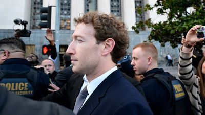 Meta CEO Mark Zuckerberg leaves the Los Angeles Superior Court after testifying on February 18, 2026 in Los Angeles, California. 