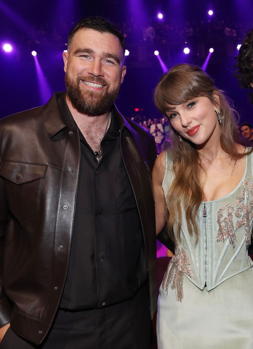 Travis Kelce and Taylor Swift attend the 2026 iHeartRadio Music Awards at Dolby Theatre on March 26, 2026 in Los Angeles