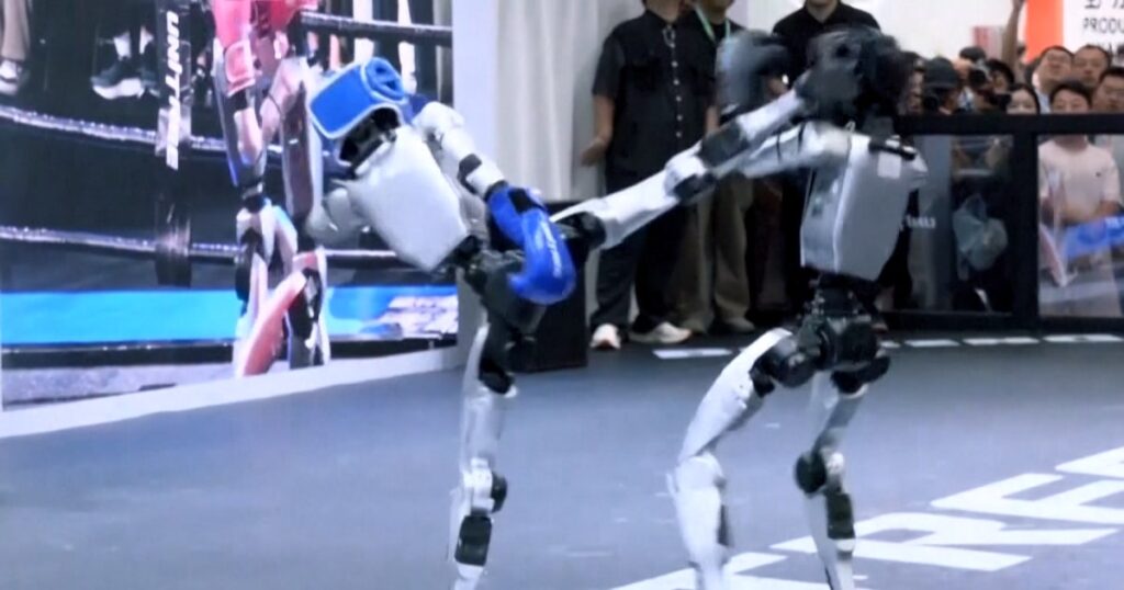 Humanoid robots showcase kickboxing skills at Beijing tech show