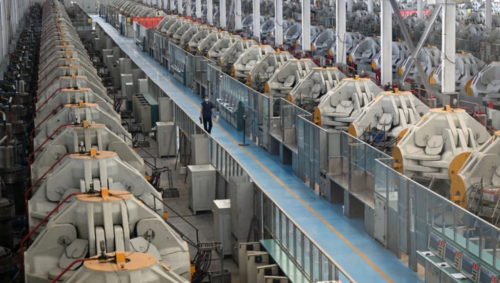A worker is seen at an intelligent-production workshop for lab-grown diamonds in China’s Henan province. Photo: Xinhua