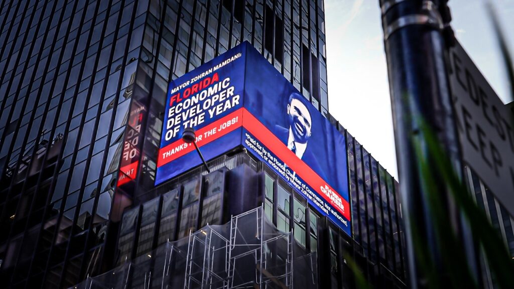 Florida names NYC Mayor Zohran Mamdani ‘Economic Developer of the Year’ in Times Square campaign Florida names NYC Mayor Zohran Mamdani 'Economic Developer of the Year' in Times Square campaign