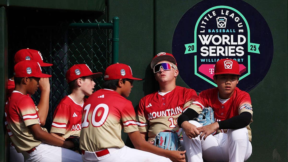 Garrett Gallegos #19 reacts before the sixth inning during the Little League World Series Championship.