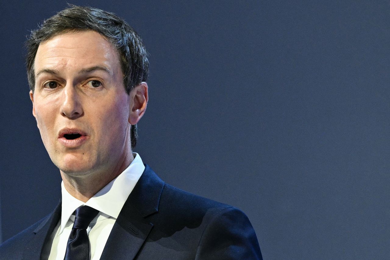 US businessman Jared Kushner speaks at the "Board of Peace" meeting during the World Economic Forum annual meeting in Davos on January 22, 2026.