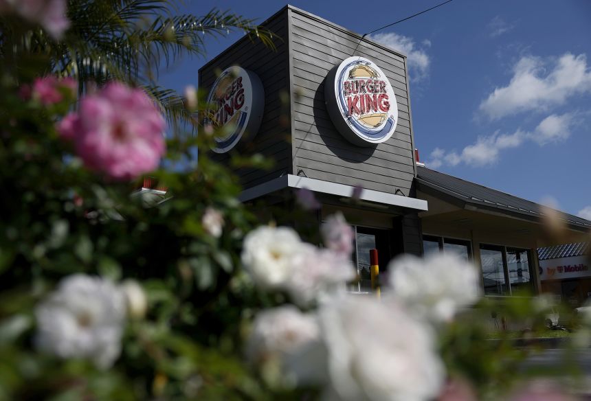 A Burger King in California that hasn't yet been remodeled.