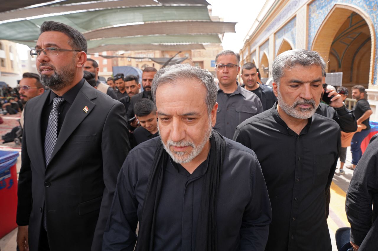 Iran's Foreign Minister Abbas Araghchi visits the Imam Ali shrine in Iraq's holy city of Najaf on August 3.