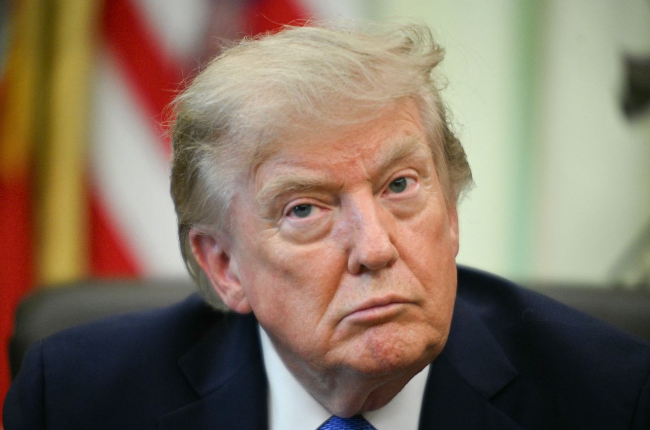 President Donald Trump speaks in the Oval Office of the White House on August 6.