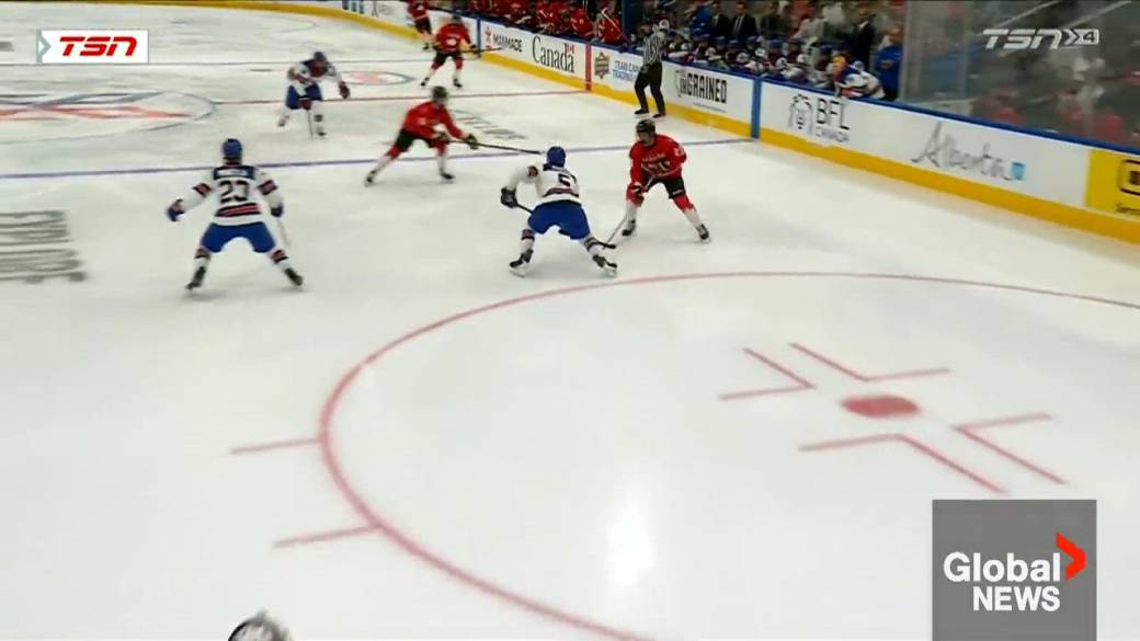 Click to play video: 'Canada beats U.S. 8-1 in Hlinka Gretzky Cup final'