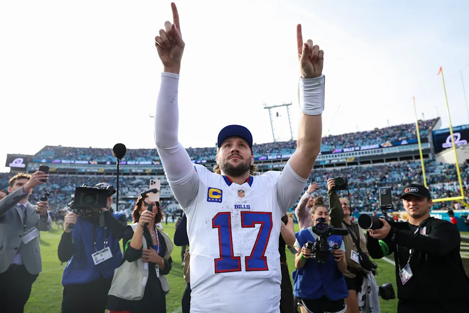 Josh Allen led the Bills to a wild-card weekend win over the Jaguars before Buffalo lost in the divisional round. (Photo by Logan Bowles/Getty Images)
