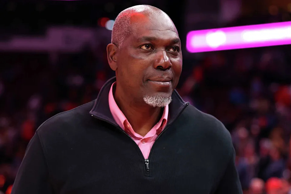 Hakeem Olajuwon of the Houston Rockets looks on after the game between the Oklahoma City Thunder and the Houston Rockets at Toyota Center on January 15, 2026 in Houston, Texas. (Kenneth Richmond/Getty Images)