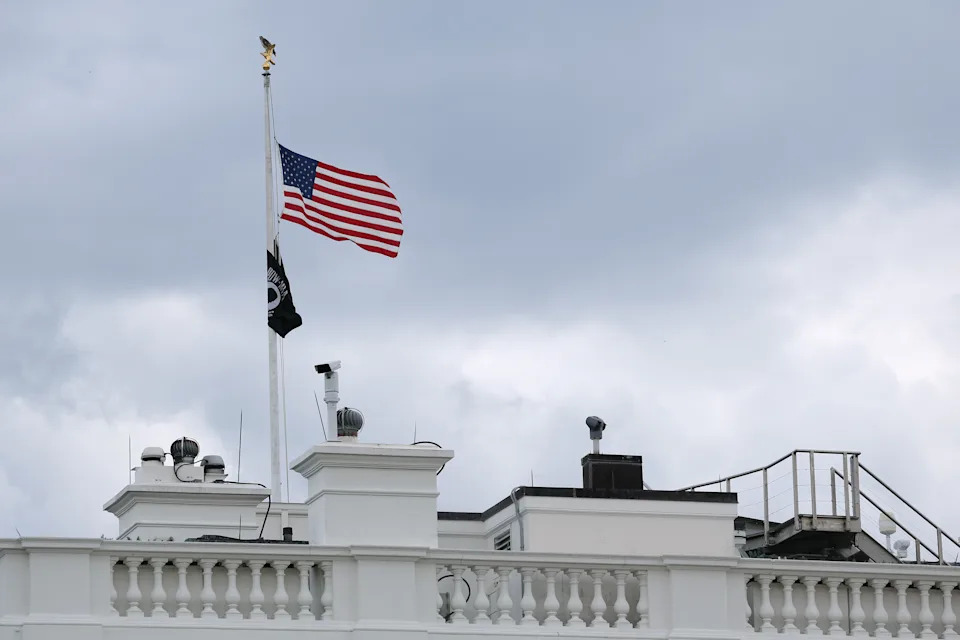 The American flag that flies over the White House is lowered to half staff in honor of the passing of country music icon Dolly Parton.
