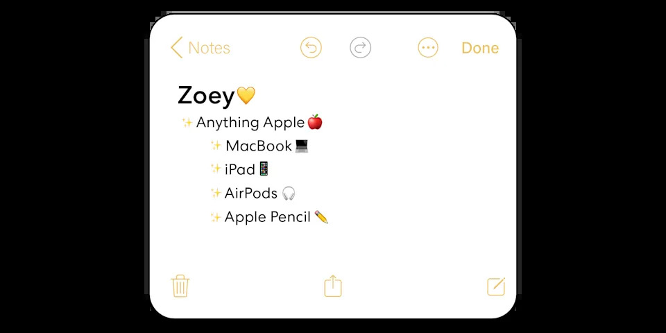 Zoey's must-haves