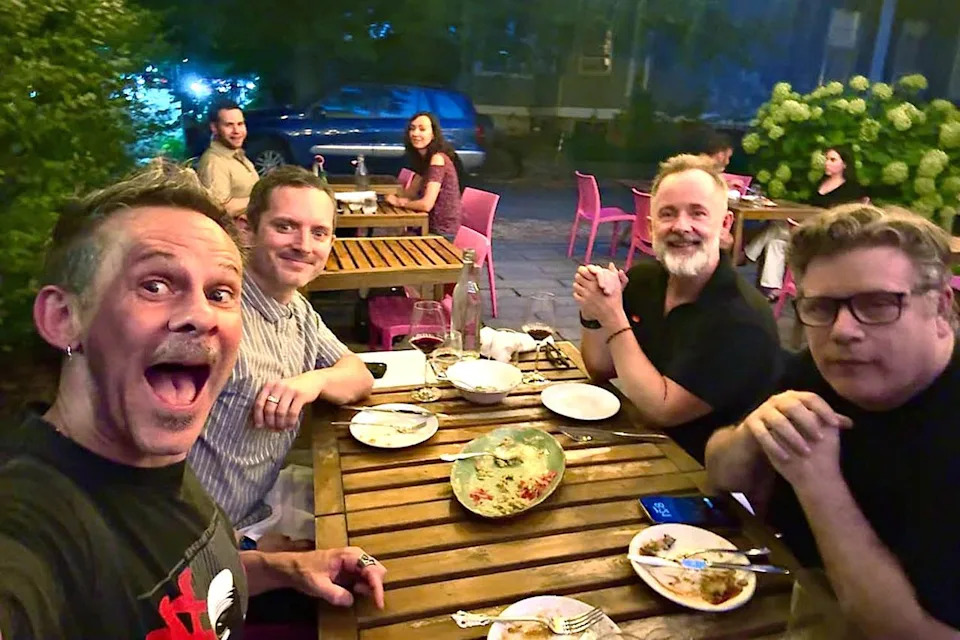 Dominic Monaghan, Elijah Wood, Billy Boyd and Sean AstinCredit: Dominic Monaghan/Instagram