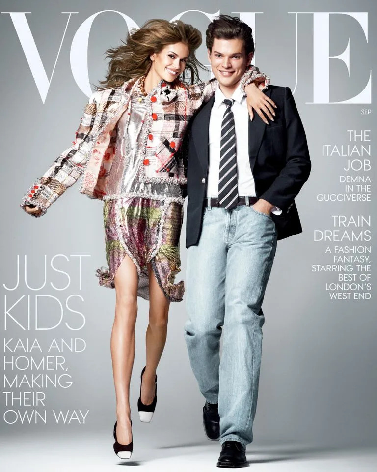 Kaia Gerber and Homer Gere on the September 2026 cover of 'Vogue'Credit: Steven Meisel/Vogue