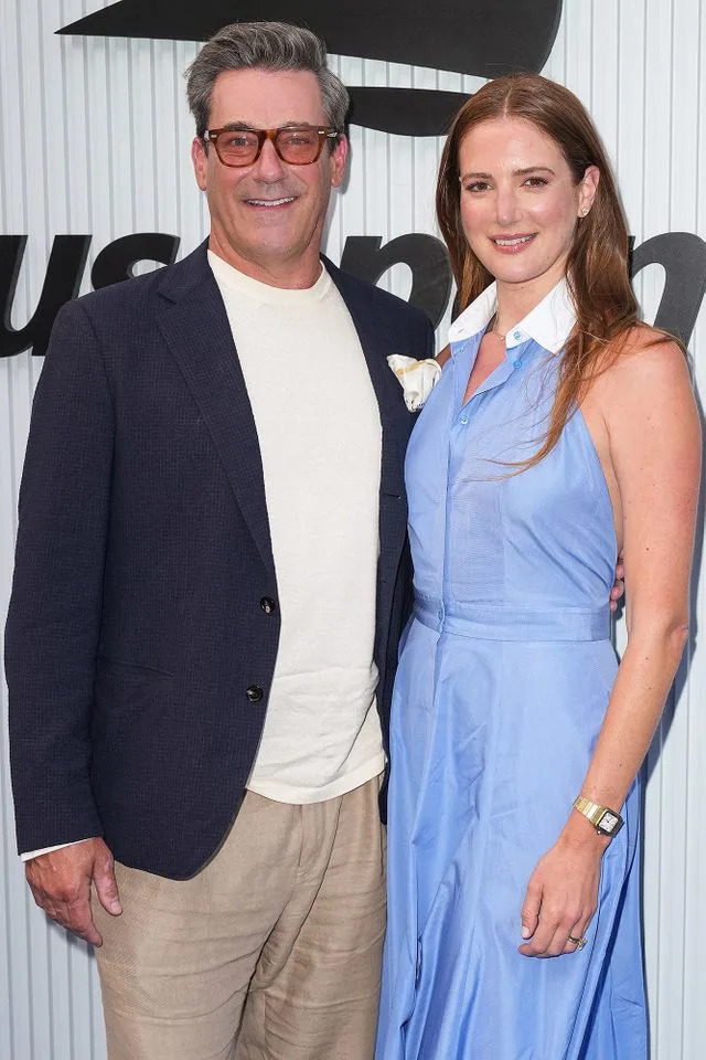 Jon Hamm and Anna Osceola attend the US Open Tennis Championship at the USTA Billie Jean King National Tennis Center on September 05, 2025 in New York City.Credit: John Nacion/Getty