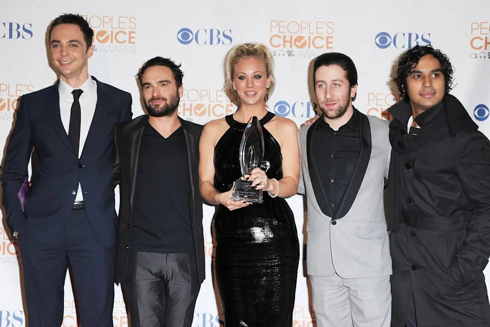 Jim Parsons, Johnny Galecki, Kaley Cuoco, Simon Helberg and Kunal Nayyar at the People's Choice Awards in Los Angeles, California.Credit: Steve Granitz/WireImage