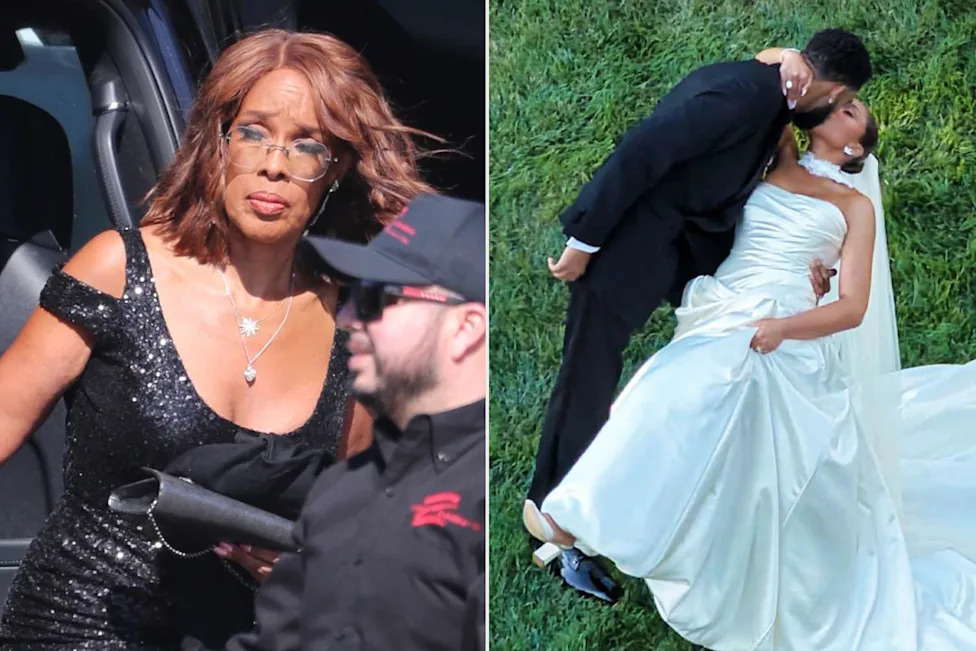 Gayle King; Karl-Anthony Towns and Jordyn Woods at their wedding on Aug. 15, 2026Credit: Backgrid (2)