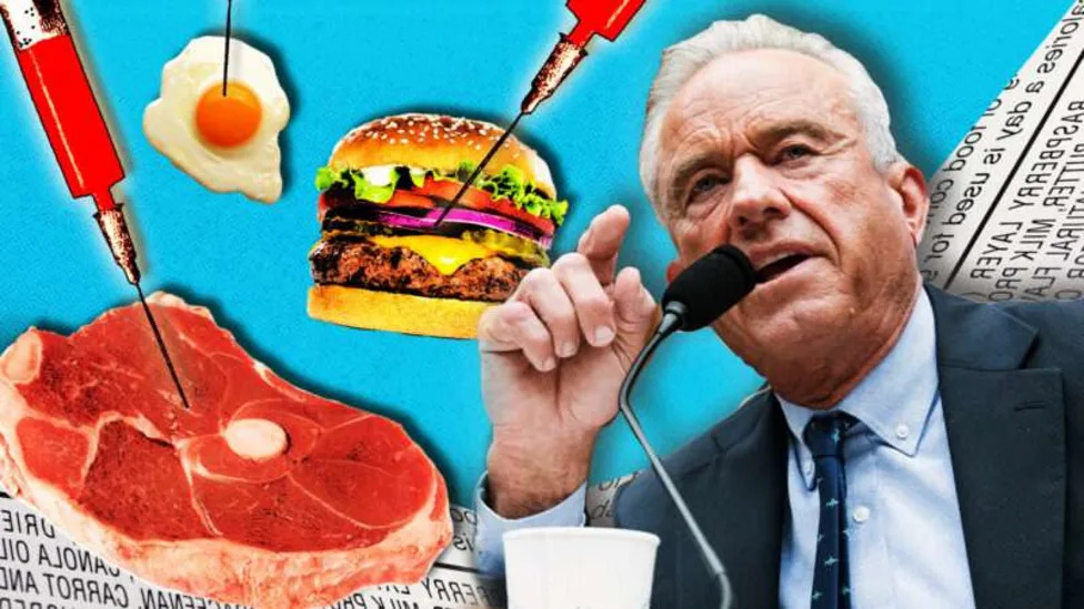 Different types of food and HHS Secretary Robert F. Kennedy, Jr.