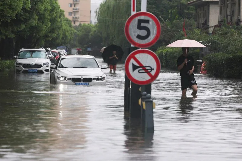 FILE PHOTO: Aftermath of Typhoon Dolphin in Shanghai