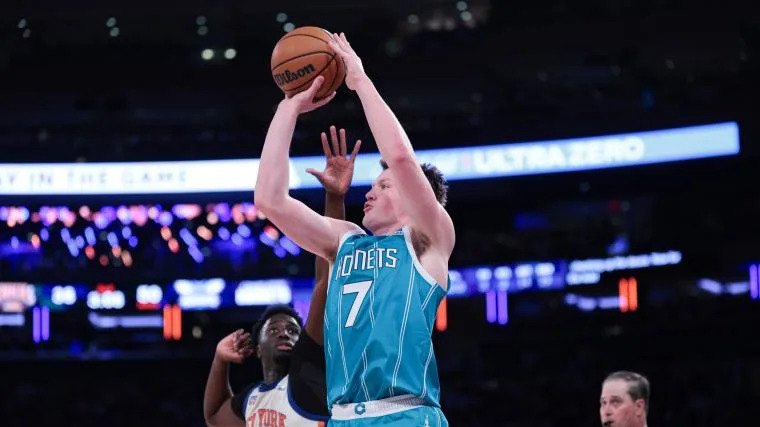 Kon Knueppel lays out a Playoffs goal with the Charlotte Hornets in the 2026 Kon Knueppel lays out a Playoffs goal with the Charlotte Hornets in the 2026