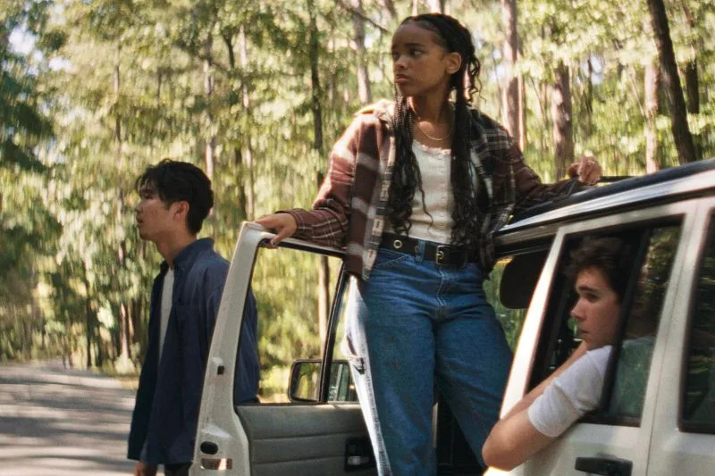 From left, Phinehas Yoon, Akira Jackson and Noah Toth star in "It Ends," in theaters Friday. Photo courtesy of Neon