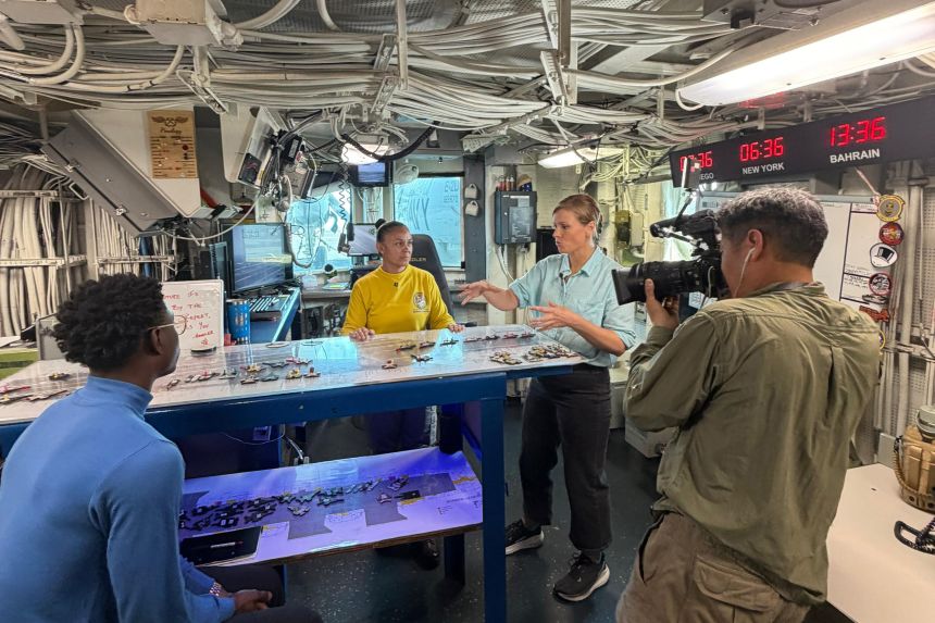 So much activity happens below the flight deck to make sure the planes have everything they need to be ready to go.