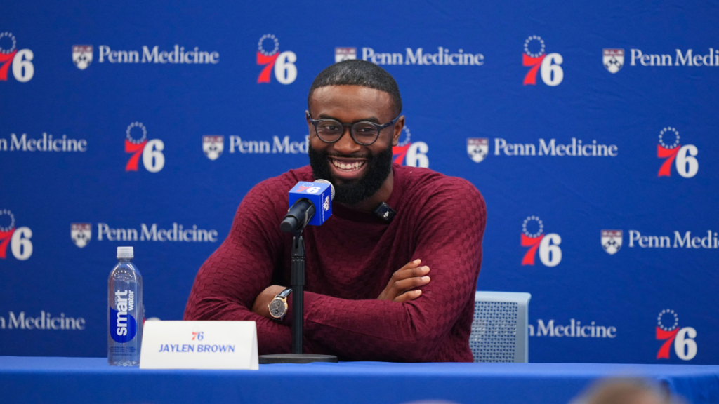 Jaylen Brown details bumpy Celtics exit, relationships with Jayson Tatum, Joel Embiid in 76ers introduction Jaylen Brown details bumpy Celtics exit, relationships with Jayson Tatum, Joel Embiid in 76ers introduction