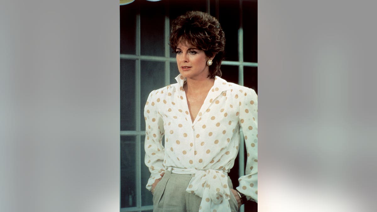 Linda Gray as Sue Ellen Ewing in a scene from the television series Dallas.
