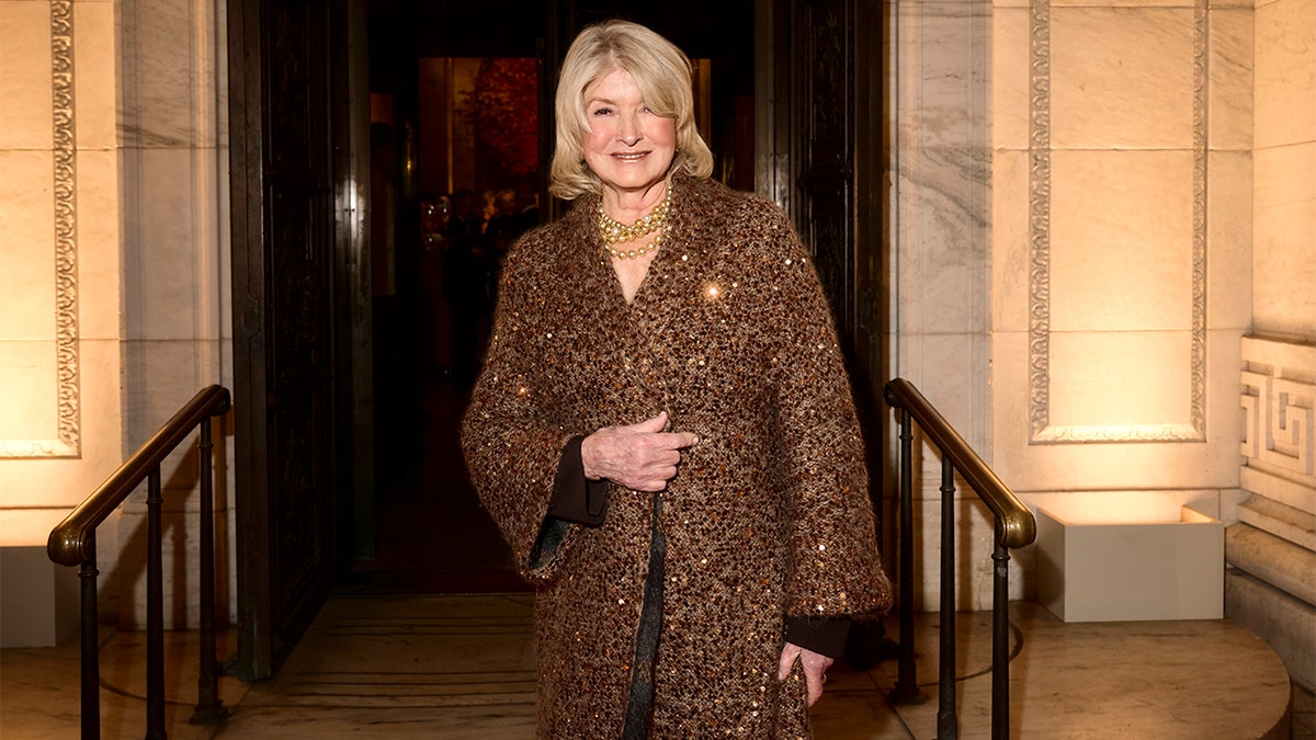 Martha Stewart seen in gold jacket at NYC gala.