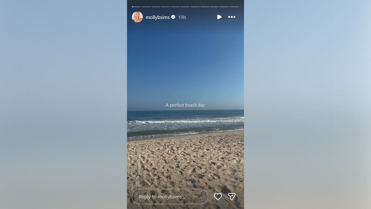 A picture of the beach posted on Instagram by Molly Sims.