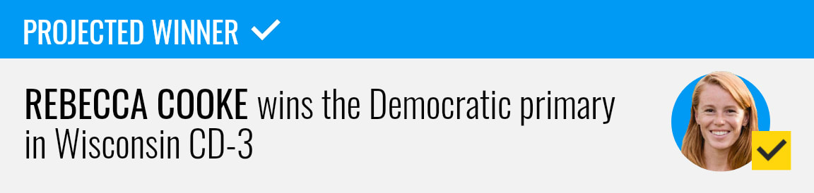 Rebecca Cooke wins the Democratic primary for Wisconsin's 3rd Congressional District, NBC News projects