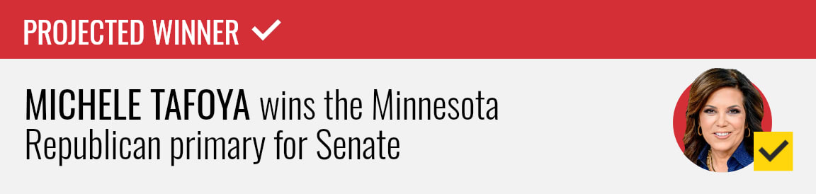 Michele Tafoya wins the Republican Senate primary in Minnesota, NBC News projects.