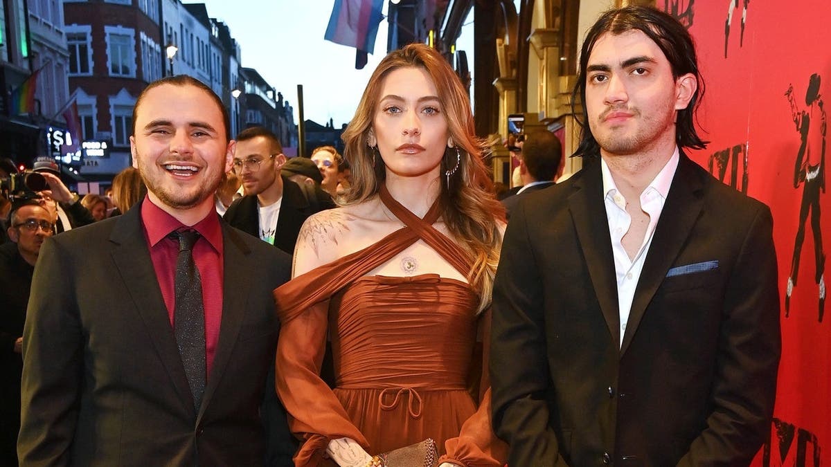 Prince Jackson, Paris Jackson and Bigi Jackson attend the press night performance of MJ: The Musical in London.