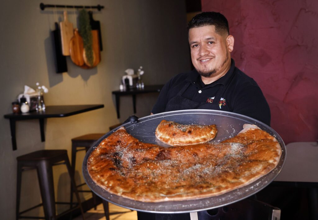 Viral giant calzone is bringing hungry customers to a D Viral giant calzone is bringing hungry customers to a D