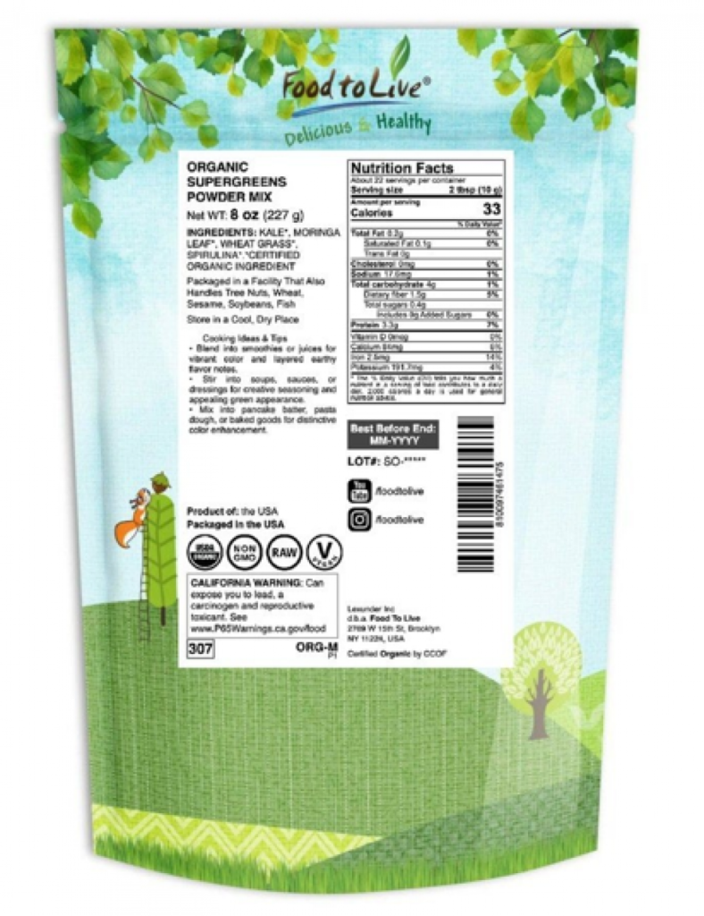 Food to Live green drink powders recalled over salmonella concerns Food to Live green drink powders recalled over salmonella concerns