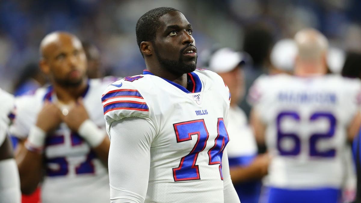 Sam Acho looks on during a preseason game at Ford Field.