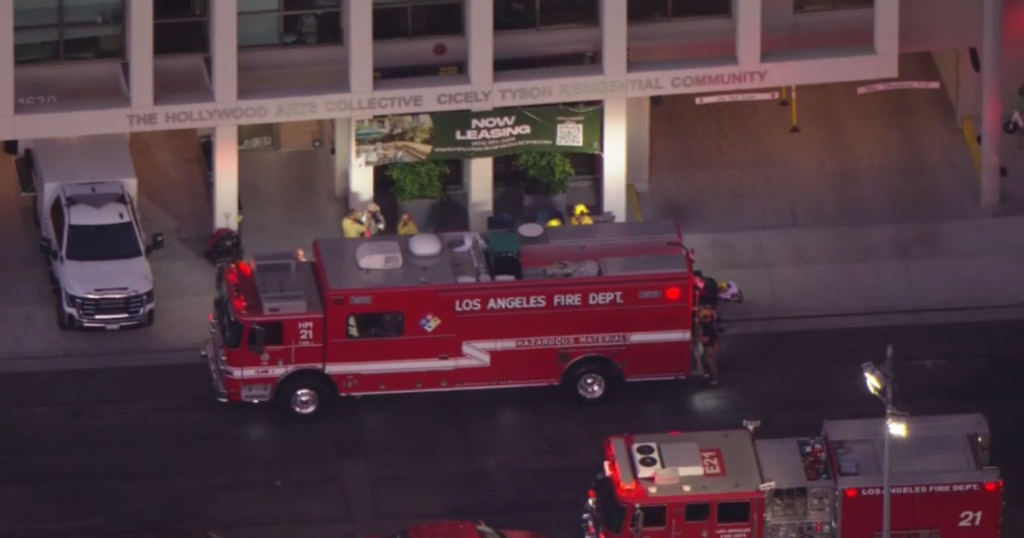 Hollywood apartment building evacuated as hazmat teams investigate unknown substance Hollywood apartment building evacuated as hazmat teams investigate unknown substance