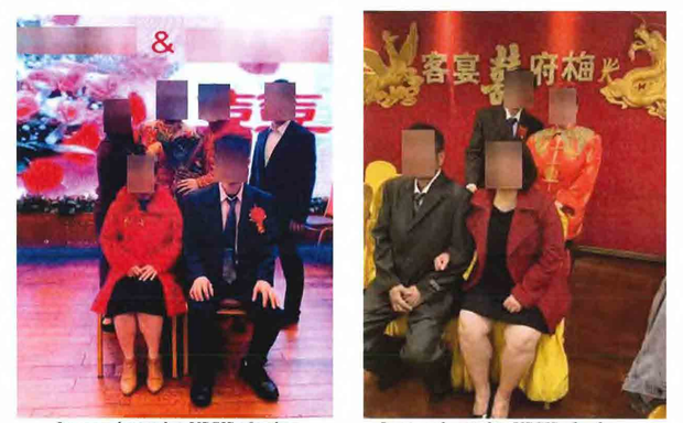 Photos included in the indictment of alleged sham marriage ceremonies submitted in support of immigration applications.