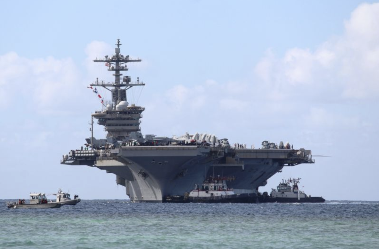 USS Abraham Lincoln at the Naval Base in Guam on December 11, 2025. (Valerie Lynn Maigue/US Navy)