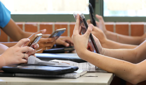 Several people on cell phones.