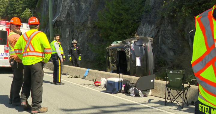 Tesla crash shuts down Sea-to-Sky Highway northbound for a few hours – BC Tesla crash shuts down Sea-to-Sky Highway northbound for a few hours - BC