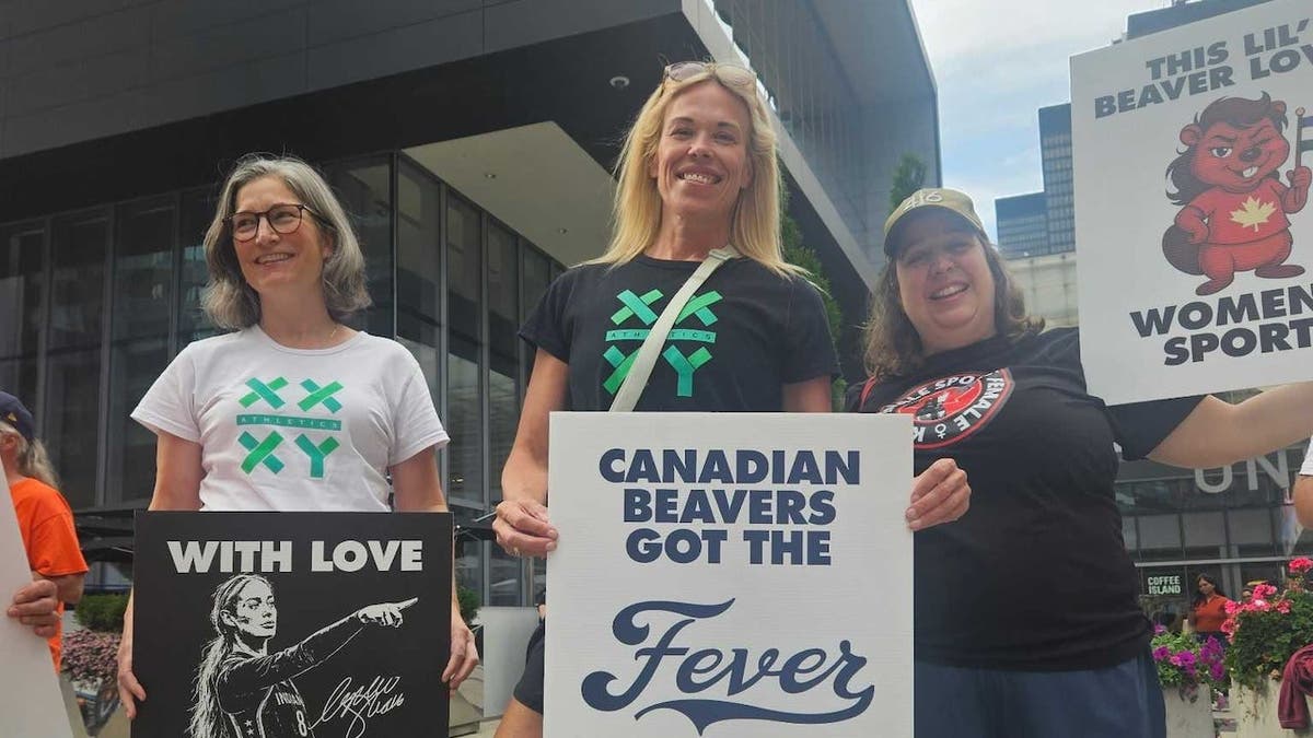 Sophie Cunningham supporters rally in Toronto outside of the Tempo's game against the Indiana Fever.