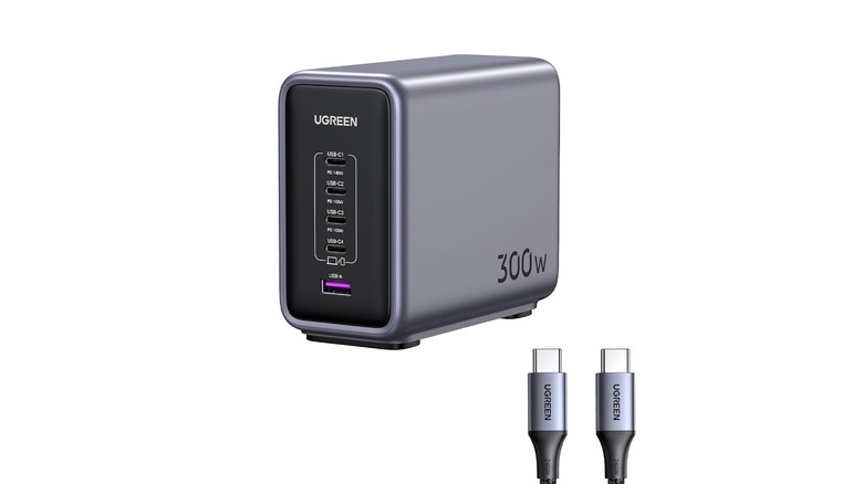 Mockup of a charger desktop with USB-C to USB-C cable