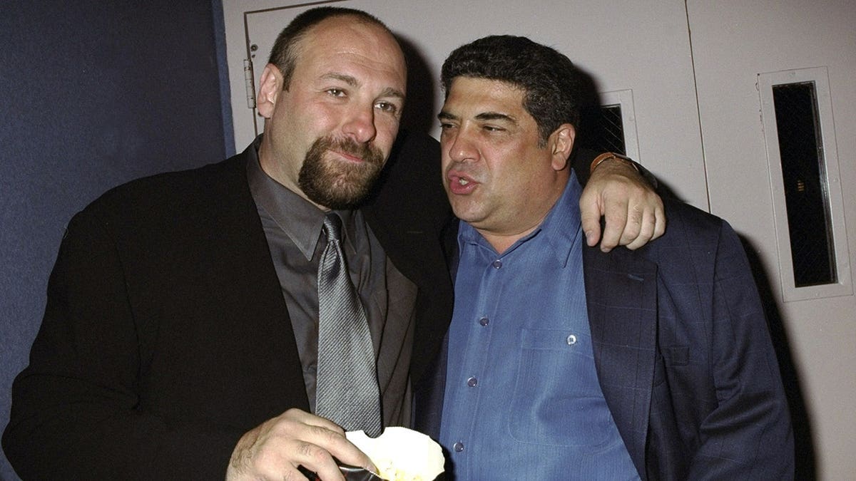 James Gandolfini and Vinny Pastore at the premiere of "Sex and the City" in 2000.