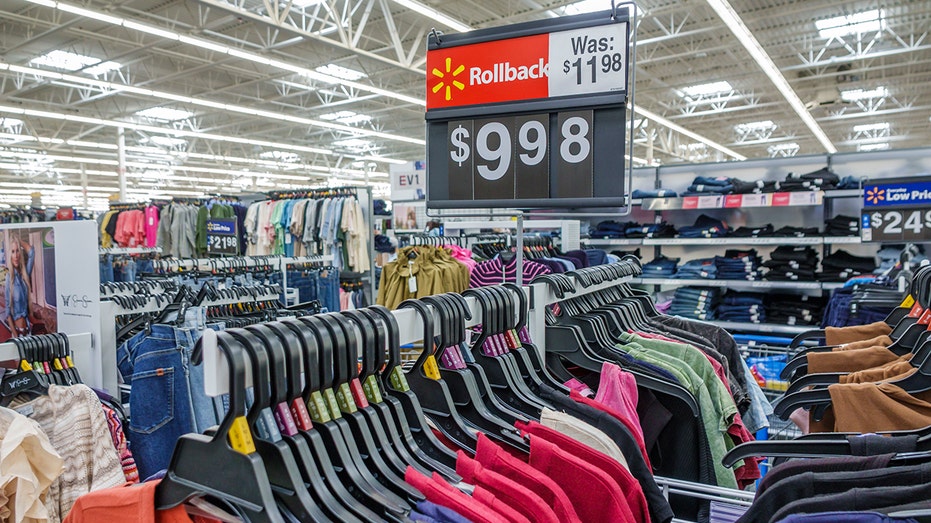 Clothing for sale inside Walmart