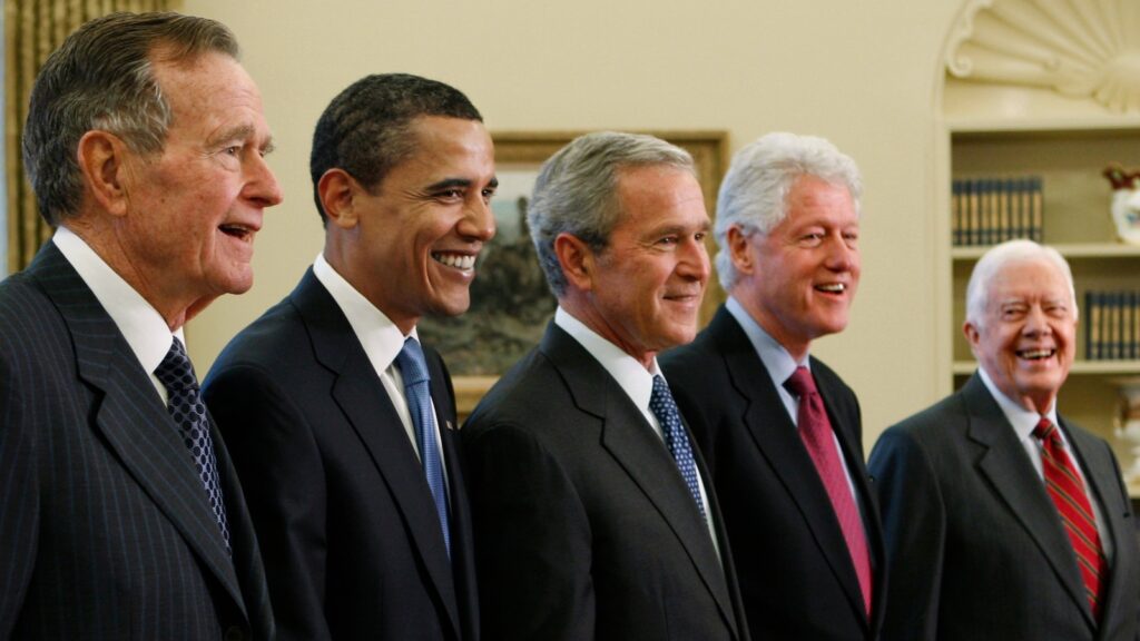 Trump goes unmentioned but not ignored as Clinton, Bush and Obama step up as essayists on presidents Trump goes unmentioned but not ignored as Clinton, Bush and Obama step up as essayists on presidents