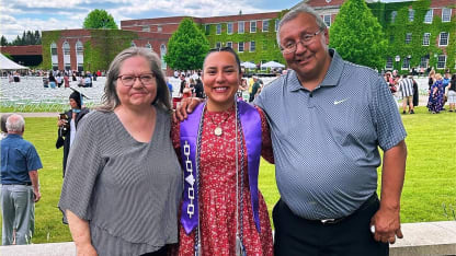 Olivia Cook With Parents At Graduation